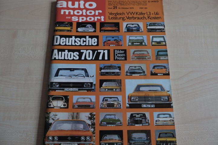 Deckblatt Auto Motor und Sport (21/1970)